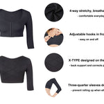 KSKshape Arm Shaper for Women Post Surgery Arm Lipo Compression Sleeves Front Closure Shapewear Bra Posture Corrector Tank Top,Black,L