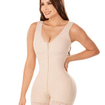 SHAPE CONCEPT Fajas Colombianas Moldeadoras 378 High Compression Tummy Control Shapewear Bodysuit for Women Zipper Faja Beige