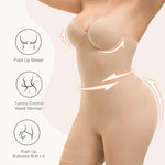 Slimers Strapless Shapewear Bodysuit For Woman: Seamless Body Shaper Built In Bar - Tummy Control Butt Lifter Shapewear