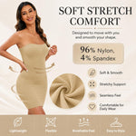 SLLIE Women's Strapless Shapewear Full Slip for Under Dresses Tummy Control Seamless Body Shaper Slips