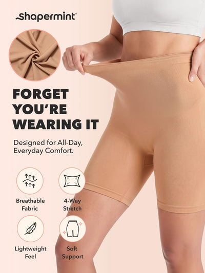 SHAPERMINT Shapewear for Women - High-Waisted Shapewear Tummy Control Shorts, Thigh Slimmer, Underwear for Women Sand