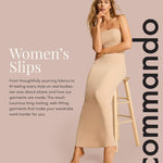 commando Two-Faced Tech Control Full Slip Shapewear | Seamless Shaping Slip Dress | Light Compression | Machine Washable | Beige, Small