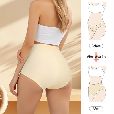 QUASTI Underwear 4 Pack Tummy Control High Waisted Ladies Panties Postpartum Compression Briefs Full Coverage（L）