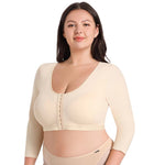 Plus Size Women's Arm Shaper Tops Arm Lift Slimmer Compression Sleeves Support Garment Post Surgical Corrector Tank Top 3/4 Sleeve (3XL, Beige)