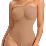 Werena Strapless Shapewear Bodysuit for Women Tummy Control Seamless Body Shaper with Removable Straps Under Dress