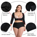 woahee Women's Arm Shaper Plus Size Arm Faja Compression Sleeve Garment Post Surgical Arm Shapewear Black XX-Large