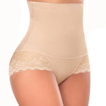 Werena Tummy Control Shapewear Panties for Women High Waisted Shaping Underwear Lace Body Shaper Girdle(01# A Beige(lace),Large)