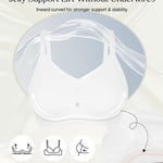 Popilush Wireless Bras for Women Seamless Full Coverage Push Up Everyday Bra No Underwire T-Shirt Bralette White