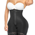 YIANNA Tummy Control Shapewear for Women Strapless Fajas Colombianas Moldeadoras Postpartum Body Shaper Shorts Butt Lifter Compression Garment with Zipper Crotch,YA7272-Black-M
