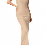 GLOWSUMM Women's Full Slips for Under Dresses Adjustable Spaghetti Straps Smooth Long Cami Dress (US, Alpha, X-Large, Regular, Regular, Nude)