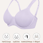 HSIA Bras for Women Minimizer Full Coverage, Plus Size T Shirt Unlined Underwire Smooth Bra, Seamless Cups Joan Ultimate Soft
