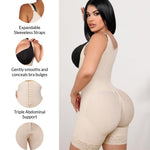 Forma Tu Cuerpo, Faja colombiana, Stage 2 Post Surgery Shapewear for Women, Tummy Tuck & Liposuction Compression Garment, Open Bust Colombian Faja with High Back & Zippered Gusset BEI XS
