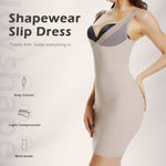JOYSHAPER Adjustable Slip Dress for Women Tummy Control Body Shaper Shapewear Full Slips for Under Dresses Beige (With Gusset) L