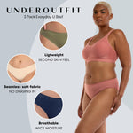 Underoutfit Seamless Stretch Everyday - U Briefs for Women, 3 pack