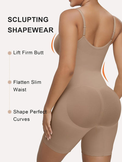 SHAPERX Women's Shapewear Bodysuit Tummy Control Seamless Zip-Up Body Shaper Waist Defining Silhouette