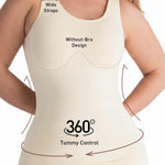 ATTLADY Womens Tummy Control Shapewear Tank Cami, 2 Pack Body Shaper Camisole, Compression Tank Top for Daily Wear & Layering