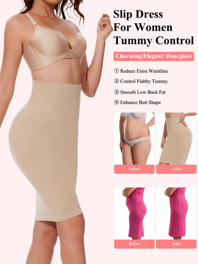 JOYSHAPER Shapewear Slip for Under Dresses Half Slip Tummy Control Dress Skirt Slip Body Shaper