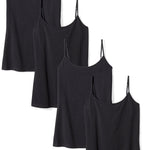 Amazon Essentials Women's Slim-Fit Camisole for Layering and Everyday Wear, Pack of 4, Black, XX-Large