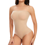 JOYSHAPER Strapless Shapewear Bodysuits for Women Tummy Control Bodysuit Brief Full Body Shaper Nude L