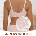 CINOON Womens Wireless Bras Push Up Bralette Supportive Everyday Bras Seamless Full Coverage Comfort T-Shirt Bra Pink