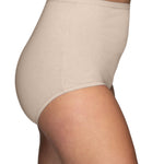 Vanity Fair Women's High Waisted Underwear, Full Coverage Ladies Panties, Perfectly Yours Briefs, Cotton - Fawn, 7