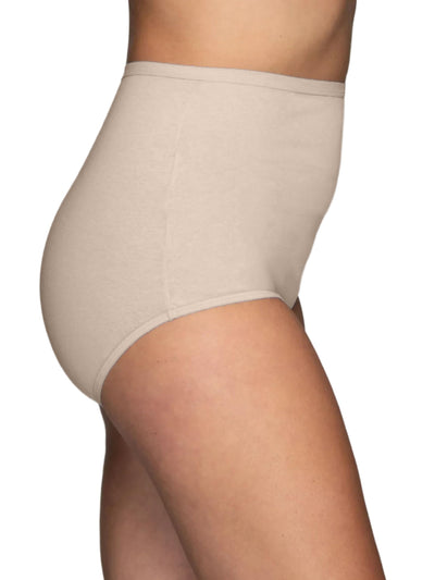 Vanity Fair Women's High Waisted Underwear, Full Coverage Ladies Panties, Perfectly Yours Briefs, Cotton - Fawn, 7