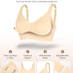 Wireless Push Up Bra for Women No Underwire Comfort Soft Daliy Bras, Wirefree Bralette Full Coverage Support Bras with Straps