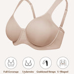 HSIA Bras for Women Minimizer Full Coverage, Plus Size T Shirt Unlined Underwire Smooth Bra, Seamless Cups Joan Ultimate Soft