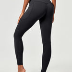 Heathyoga Compression Leggings with Pockets for Women Tummy Control No Front Seam Leggings for Women Workout Yoga Pants Black
