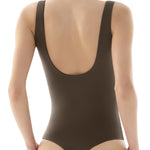 PUMIEY Bodysuit for Women Square Neck Sleeveless Tank Top Body Suits Women Clothing Mocha Medium
