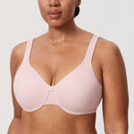 DELIMIRA Women's Minimizer Bra Plus Size Underwire Smooth Full Coverage Seamless Bras Gentle Rose 34E