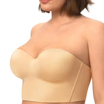HSIA Longline Strapless Bra for Women, Anti-Slip Support Corset for Large Bust Convertible Bustier Bandeau for Big Breasts