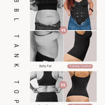 FeelinGirl Shapewear Tummy Control Camisole Tops for Women Compression Tank Tops Cami Shaper with Spangetti Straps Black M
