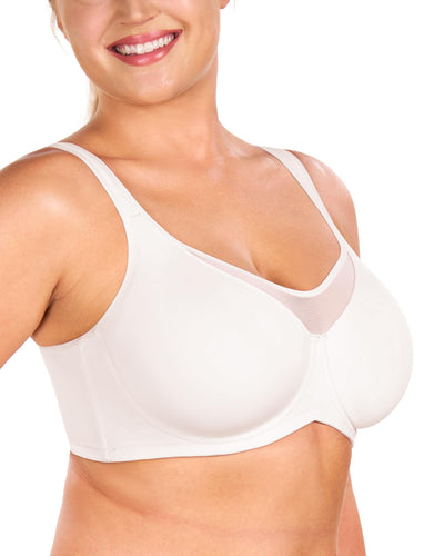 HSIA Minimizer Bras for Women Plus Size, Full Coverage Coolcomfort T Shirt Unlined Bra with Underwire for Heavy Breast, Classic White 38DDD