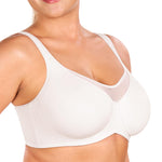 HSIA Minimizer Bras for Women Plus Size, Full Coverage Coolcomfort T Shirt Unlined Bra with Underwire for Heavy Breast, Classic White 34C