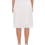 Lovasy Women Satin Half Slips Lace Long Underskirt Anti Static Under Skirt Soft Slip Dress for Skirts Dresses White,X-Large