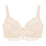 HSIA Minimizer Bra for Women - Plus Size Lace Full Coverage Womans Bra Unlined Underwire Bra for Heavy Breast Apricot