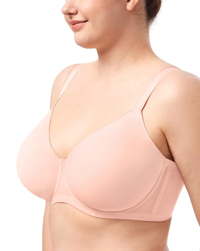 HSIA Minimizer Bra for Women - Air Mesh T-Shirt Full Coverage Seamless Bra Plus Size Underwire Padded Bra for Large Bust