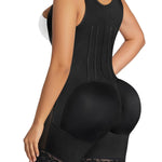 SHAPERX Fajas Colombianas Shapewear for Women Tummy Control Body Shaper Postpartum Hip Enhancer with Zipper and Hooks,SZ7307-Black-M