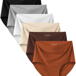 Kalapa Seamless Womens Underwear High Waisted No Show Briefs Silky Stretch Breathable Full Coverage Ladies Panties Multi Pack (US, Alpha, Small, Regular, Regular, Multi-1(6Pack))