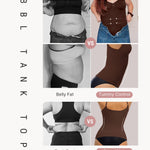 FeelinGirl Women Shapewear Compression Tummy Control Tank Top Plus Size Shaping Camisole V-neck Cami Bra Brown XXL