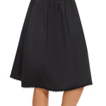 MANCYFIT Women's Half Slips for Under Dresses Slip Skirt Extender Satin Underskirt Black 3X-Large