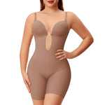 Slimers Backless Shapewear Strapless Bodysuit - Low Back Women Body Shaper : Slimming Built In Bra With Plunge Skin Pink