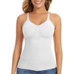 JOYSHAPER Shapewear for Women Tank Tops Tummy Control Shapewear Camisole V-Neck Cami Shaper Compression Tanks White M