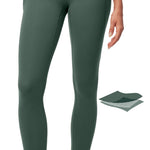 IUGA Compression Leggings with Pockets for Women Tummy Control Leggings No Front Seam Workout High Waist Yoga Pants, Forest Green