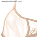 DELIMIRA Women's Front Closure Bras Racerback Sheer See Through Full Coverage Plus Size Underwire Unlined Bra Beige 36DD