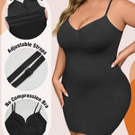 USEASY Shapewear Slip Dress for Women Under Dress Seamless Tummy Control Slip Dress Plus Size Smoothing Cami Dress Slips Black 3XL