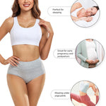 wirarpa Women's Cotton Postpartum Underwear High Waisted Ladies Panties Full Coverage Briefs 4 Pack Assorted Medium