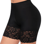 Werena Slip Shorts for Under Dresses Women Anti Chafing Underwear Seamless Boyshorts Panties Lace Under Shorts (#1 Black,XXX-Large)