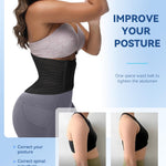 SHAPSHE Back Support Belt Waist Trainer for Women Lower Back Pain Postpartum Recovery Workout Body Shaper Black M